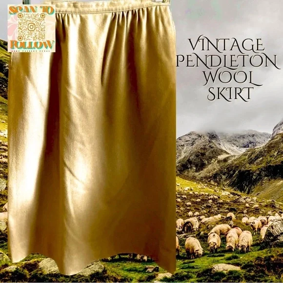 VINTAGE PENDLETON WOOL SKIRT - Picture 1 of 8
